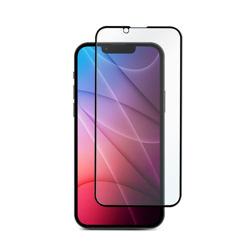ESTUFF Titan Shield Ochranné sklo 2.5D FULL-COVER 0.33mm pro iPhone 13/13 Pro/14, černý rámeček