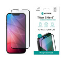 ESTUFF Titan Shield Ochranné sklo 2.5D FULL-COVER 0.33mm pro iPhone 13/13 Pro/14, černý rámeček