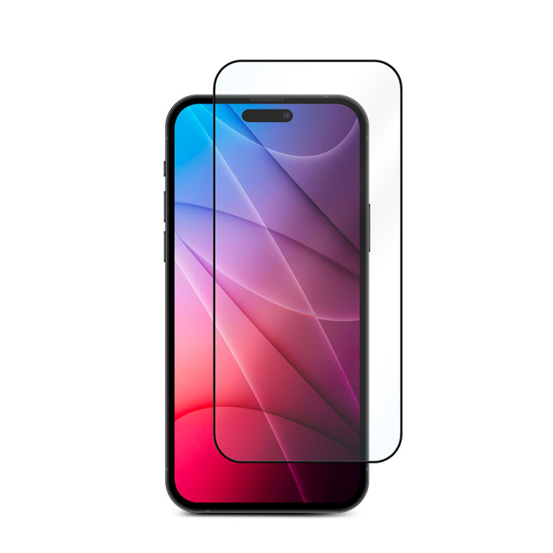 ESTUFF Titan Shield Ochranné sklo 2.5D FULL-COVER 0.33mm pro iPhone 14 Pro, černý rámeček