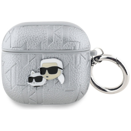 Pouzdro Karl Lagerfeld pro AirPods 4 stříbrné