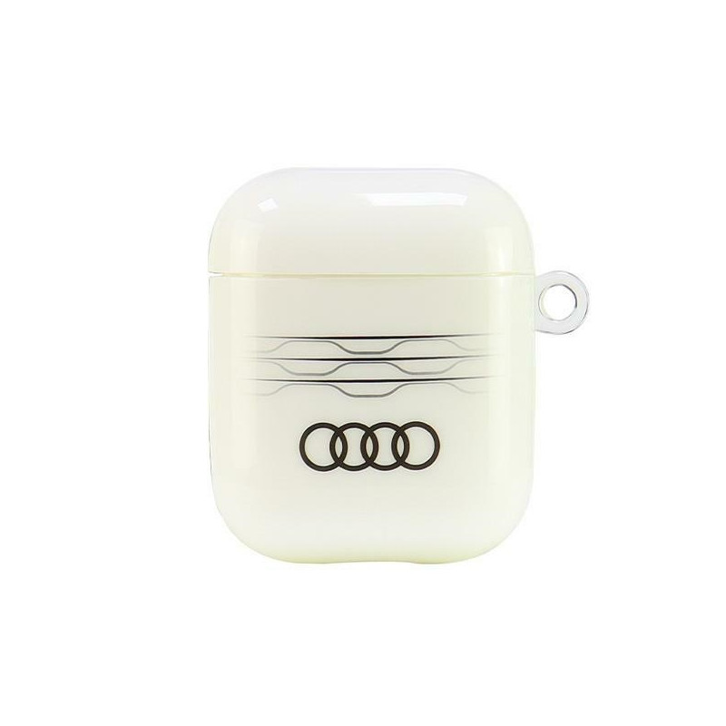 Pouzdro Audi IML Geometric Pattern pro AirPods 1 / 2 - bílá