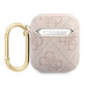Pouzdro Guess 4G SCRIPT metal collection pro AirPods 1/2 - růžová