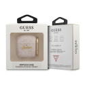 Pouzdro Guess 4G SCRIPT metal collection pro AirPods 1/2 - růžová