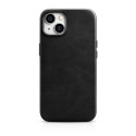 Pouzdro iCarer Oil Wax Leather pro iPhone 14 Plus – černé