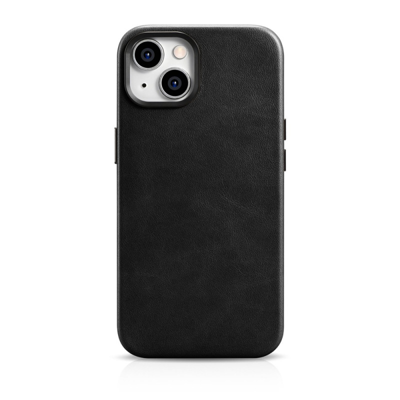 Pouzdro iCarer OIL WAX PREMIUM LEATHER pro iPhone 14 Plus - černé