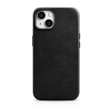 Pouzdro iCarer Oil Wax Leather pro iPhone 14 Plus – černé