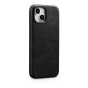 Pouzdro iCarer Oil Wax Leather pro iPhone 14 Plus – černé