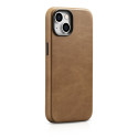 Pouzdro iCarer OIL WAX Premium iPhone 14 Plus - hnědá