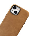 Pouzdro iCarer OIL WAX Premium iPhone 14 Plus - hnědá
