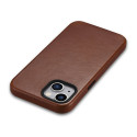 Pouzdro iCarer Oil Wax Leather iPhone 14 Plus - hnědá