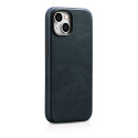 Pouzdro iCarer Oil Wax Premium iPhone 14 Plus – tmavě modrá
