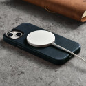 Pouzdro iCarer Oil Wax Premium iPhone 14 Plus – tmavě modrá
