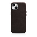 iCarer Oil Wax Premium Leather pro iPhone 14 Plus – hnědá