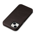 iCarer Oil Wax Premium Leather pro iPhone 14 Plus – hnědá