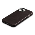 iCarer Oil Wax Premium Leather pro iPhone 14 Plus – hnědá