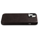 iCarer Oil Wax Premium Leather pro iPhone 14 Plus – hnědá