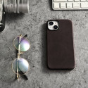 iCarer Oil Wax Premium Leather pro iPhone 14 Plus – hnědá