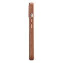 iCarer kožené pouzdro s MagSafe pro iPhone 14 - hnědá