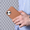 iCarer kožené pouzdro s MagSafe pro iPhone 14 - hnědá