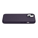 iCarer kožené pouzdro pro iPhone 14 - tmavě fialová