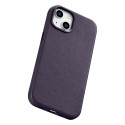 iCarer kožené pouzdro pro iPhone 14 - tmavě fialová
