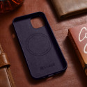 iCarer kožené pouzdro pro iPhone 14 - tmavě fialová