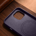 iCarer kožené pouzdro pro iPhone 14 - tmavě fialová