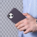 iCarer kožené pouzdro pro iPhone 14 - tmavě fialová