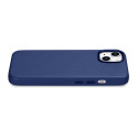 iCarer Case Leather MagSafe pro iPhone 14 – modrá