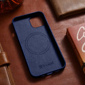 iCarer Case Leather MagSafe pro iPhone 14 – modrá