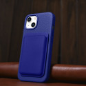 Pouzdro iCarer Litchi Premium pro iPhone 14 – tmavě modré
