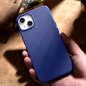Pouzdro iCarer Litchi Premium pro iPhone 14 – tmavě modré