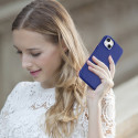 Pouzdro iCarer Litchi Premium pro iPhone 14 – tmavě modré