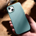 Pouzdro iCarer LITCHI PREMIUM LEATHER pro iPhone 14 - zelené