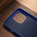 iCarer Litchi Premium Leather Case iPhone 14 Pro - dark blue