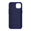 Pouzdro iCarer Litchi Premium Leather pro iPhone 14 Plus - tmavě modr