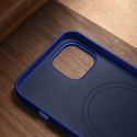 Pouzdro iCarer Litchi Premium Leather pro iPhone 14 Plus - tmavě modr