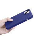 Pouzdro iCarer Litchi Premium Leather pro iPhone 14 Plus - tmavě modr