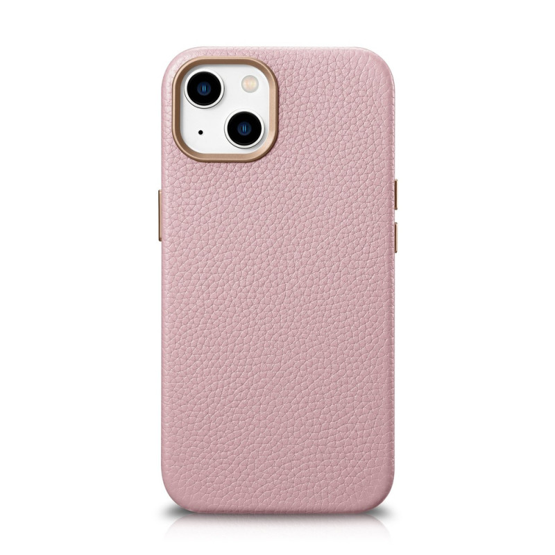 Pouzdro iCarer LITCHI PREMIUM LEATHER pro iPhone 14 Plus - růžové