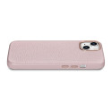 iCarer Litchi Premium Leather pro iPhone 14 Plus růžové