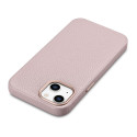 iCarer Litchi Premium Leather pro iPhone 14 Plus růžové
