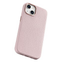 iCarer Litchi Premium Leather pro iPhone 14 Plus růžové