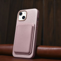 iCarer Litchi Premium Leather pro iPhone 14 Plus růžové