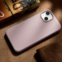 iCarer Litchi Premium Leather pro iPhone 14 Plus růžové