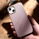 iCarer Litchi Premium Leather pro iPhone 14 Plus růžové