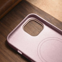 iCarer Litchi Premium Leather pro iPhone 14 Plus růžové