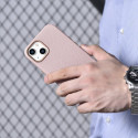 iCarer Litchi Premium Leather pro iPhone 14 Plus růžové