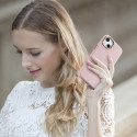 iCarer Litchi Premium Leather pro iPhone 14 Plus růžové