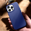Pouzdro iCarer Litchi pro iPhone 14 Pro Max - tmavě modrá