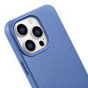 Kryt iCarer Litchi pro iPhone 14 Pro Max - světle modrá